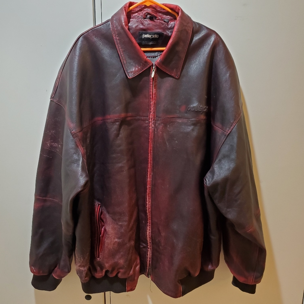 Pelle Pelle Leather Jacket burgendy red/black